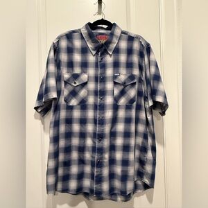 DIXXON Blue and White Casual Button Down Shirt